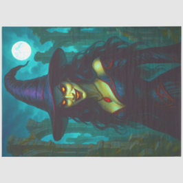 Evil Gothic Witch Glowing Eyes beroemd gemaakt doo Tissuepapier
