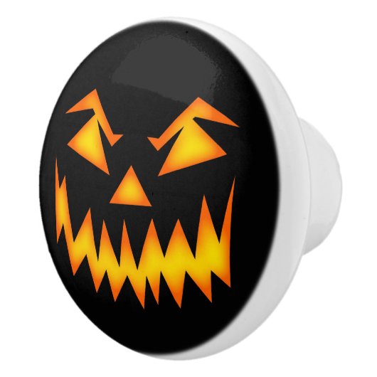 Evil Grinning Face Halloween Keramische Knop (Rechts)
