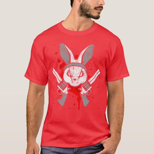 Evil Horror Rabbit Funny Rabbit Saying Easter Gift T-shirt (Voorkant)