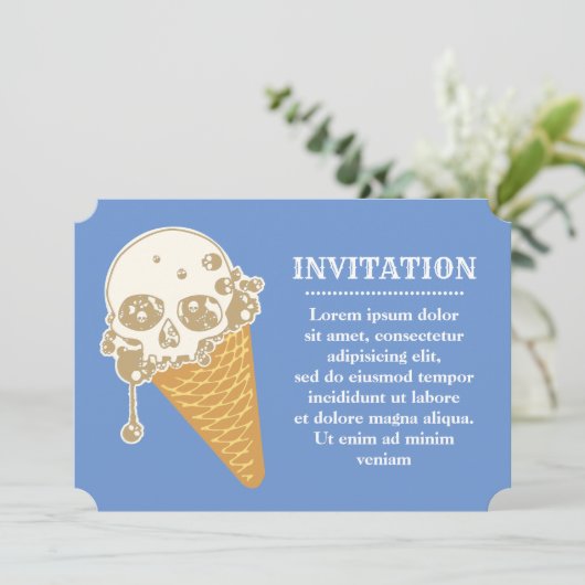 Evil Ice Cream Cone-uitnodiging Kaart (Staand voorkant)