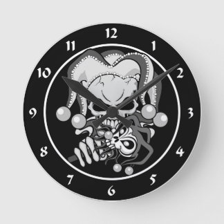 Evil Jester Skull Ronde Klok