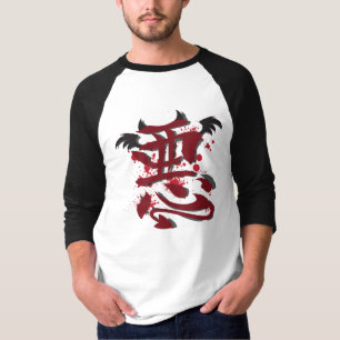 Evil Kanji Mannen 3/4-inch Raglan Shirt