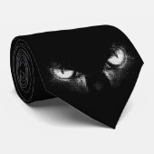 Evil kat ogen halftoon zwart en wit grafisch stropdas (Opgerold)