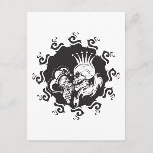 Evil King Skull Briefkaart