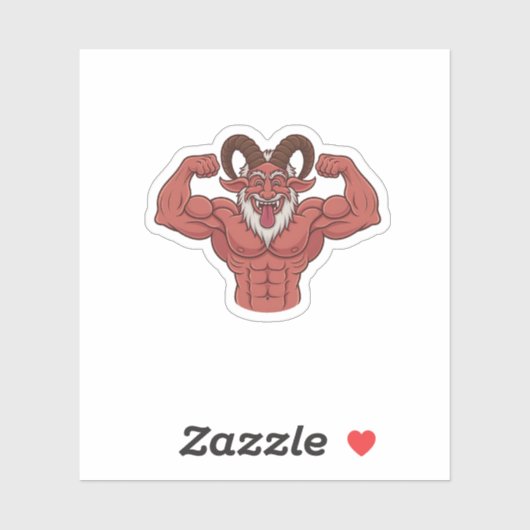 Evil Krampus Christmas Flexing Muscles Fitness Sticker (Vel)