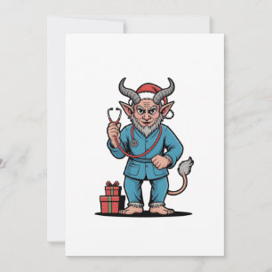 Evil Krampus Nurse Scrubs Nursing Christmas