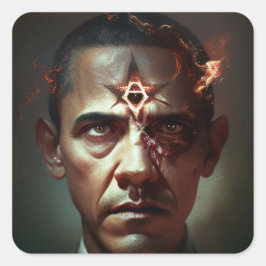 Evil Obama onthuld Vierkante Sticker