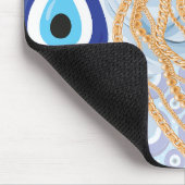 Evil oog vrouwelijk wit roos muismat (Hoek)