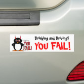 Evil Penguin Drink & rijdt Bumpersticker (Op auto)
