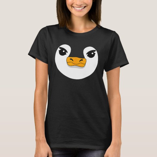 Evil Penguin Face Halloween Costume Penguin T-shirt (Voorkant)