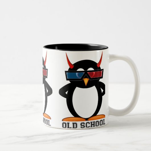 Evil Penguin™ Old School 3D Mok (Rechts)