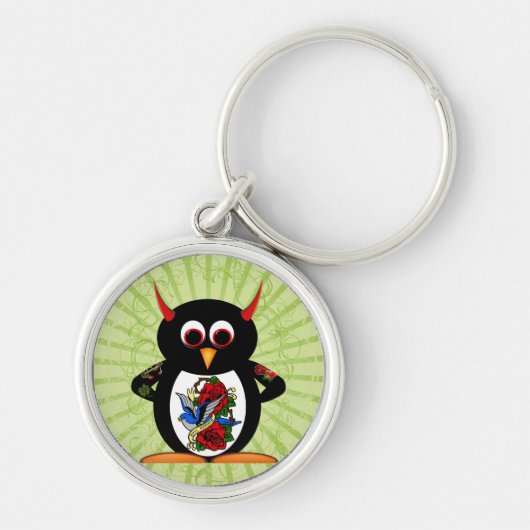 Evil Penguin Tattoo Sleutelhanger (Voorkant)