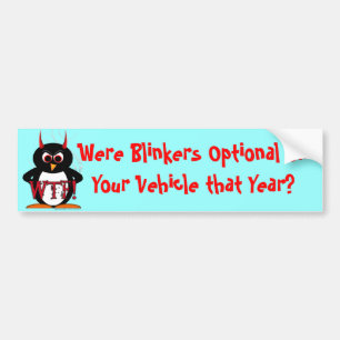 Evil Penguin WTF linkers Optionele Bumpersticker