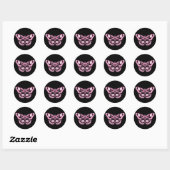 Evil Pink Butterfly Ronde Sticker (Vel)
