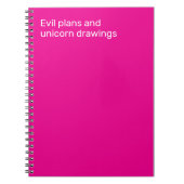Evil plans and unicorn drawings notitieboek (Voorkant)