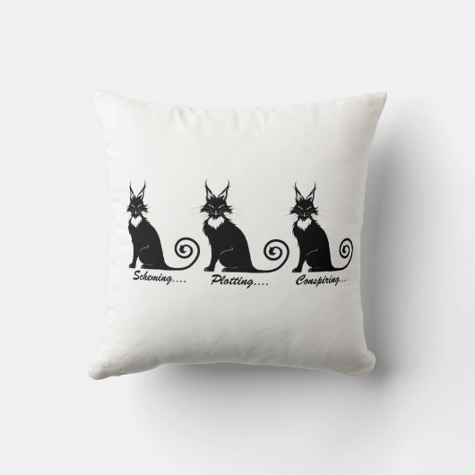 Evil Plotting Cat Trio Kussen (Achterkant)