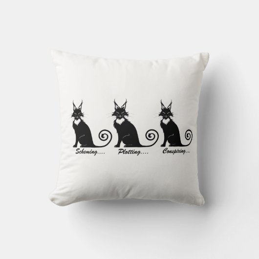 Evil Plotting Cat Trio Kussen (Voorkant)