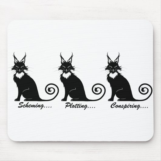 Evil Plotting Cat Trio Muismat (Voorkant)