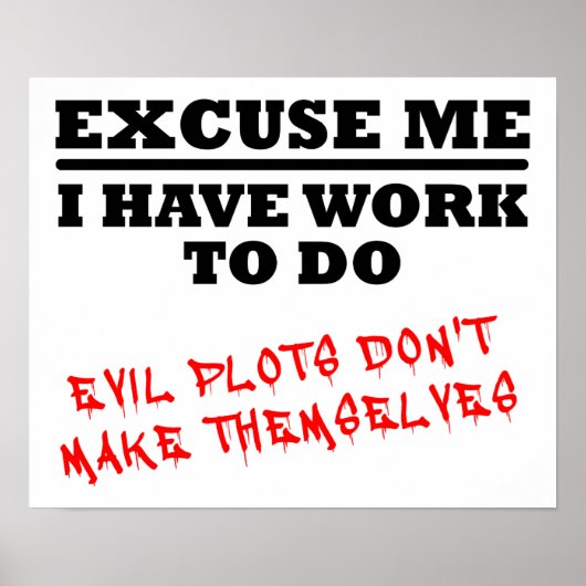 Evil Plotting Funny Poster (Voorkant)