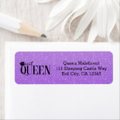 EVIL QUEEN Paars Glitter Glam Adresetiketten Etiket (Insitu)