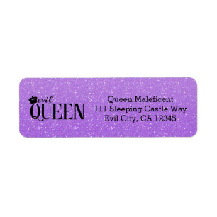 EVIL QUEEN Paars Glitter Glam Adresetiketten Etiket