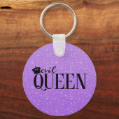 EVIL QUEEN Paars Glitter Glam Sleutelhanger (Voorkant)