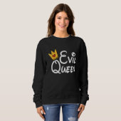 Evil Queen With Crown Black Halloween Costume Funn Trui (Voorkant volledig)