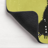 Evil Ragged Black Cat Olive Green Muismat (Hoek)