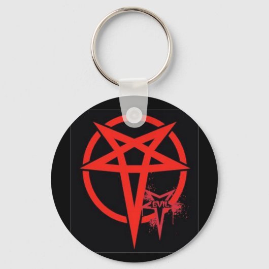 Evil Red Black Magic Pentagram Sleutelhanger (Voorkant)