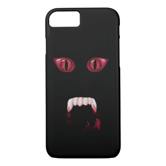 Evil Red Demon Eyes & Bloody Vampire Fangs Case-Mate iPhone Case (Achterkant)