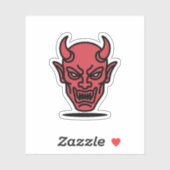 Evil Red Devil Face Halloween Sticker (Vel)