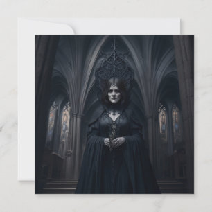 Evil Sorcière Dans La Carte De Voeux Cathédrale
