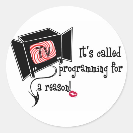 EVIL T.V. MERCHANDISE RONDE STICKER (Voorkant)