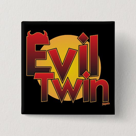 Evil Twin Vierkante Button 5,1 Cm (Voorkant)