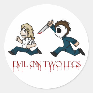 Evilontwopootkarikaturen Ronde Sticker