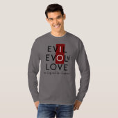 Evil's Red Schakel uit voor Love Evolve T-shirt (Voorkant volledig)