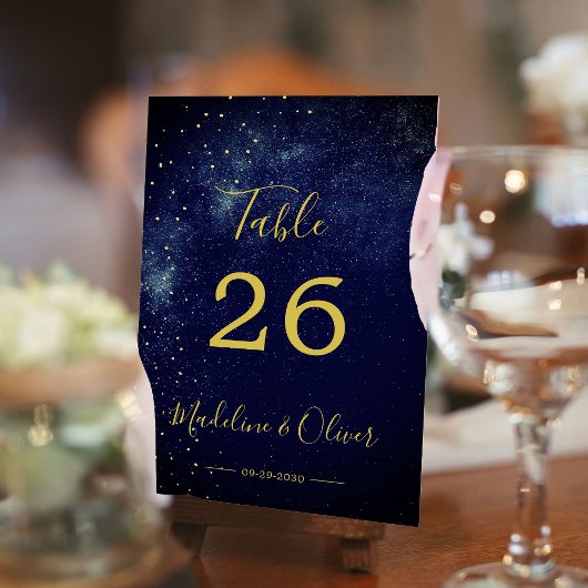 Eving Sky Modern Wedding Elegant Table Number Kaart