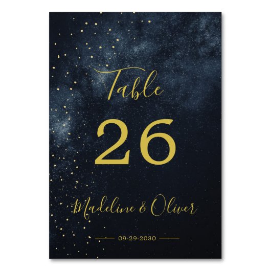 Eving Sky Modern Wedding Elegant Table Number Kaart (Voorkant)