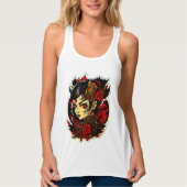 Evoke Gothic Splendor: Ink-Punk Glamour Tanktop (Voorkant)
