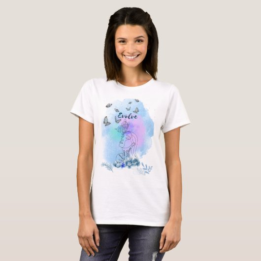 "Evolueer: omarm uw transformatie" T-shirt (Voorkant volledig)