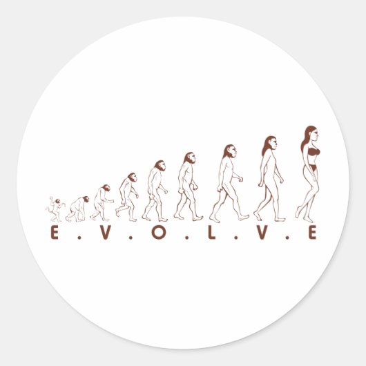 evolueren ronde sticker (Voorkant)