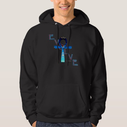 Évoluez le sweat - shirt à capuche des hommes (Devant)