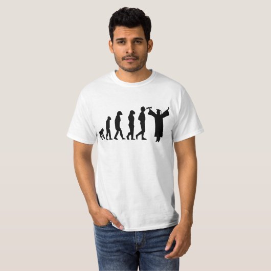 Evolutie Afstuderen T-shirt Funny Afstudeerder T-s (Voorkant volledig)