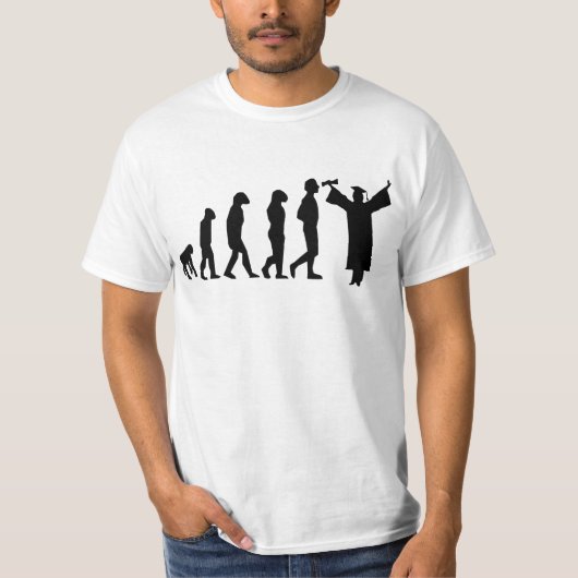 Evolutie Afstuderen T-shirt Funny Afstudeerder T-s (Voorkant)