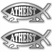 Evolutie - Atheïst x 2 Sticker (Voorkant)
