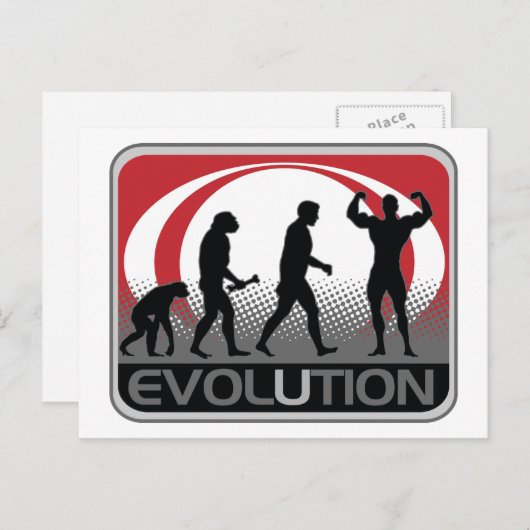 Evolutie BodyBuilder Briefkaart (Voorkant / Achterkant)