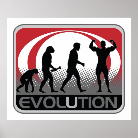 Evolutie BodyBuilder Poster (Voorkant)