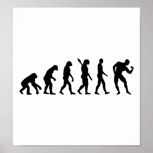 Evolutie Bodybuilding-spieren Poster (Voorkant)