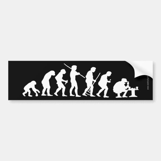 Evolutie... Bumpersticker (Voorkant)