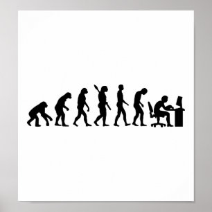 Evolutie computer kantoor poster